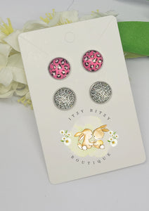 Colourful Leopard Print Stud Earring sets