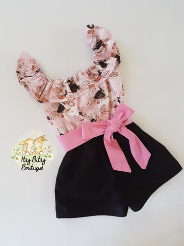 SIZE 2 Pink Swan Playsuit