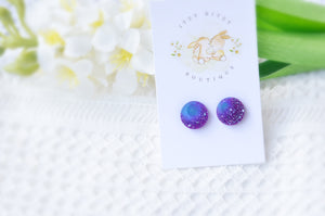 Purple & Blue Glitter Stud Earring Range
